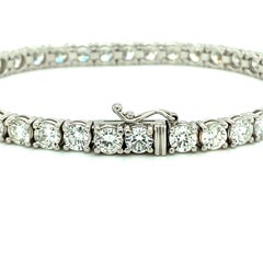 10.50 Ct Diamonds Tennis Bracelet 18kt White Gold