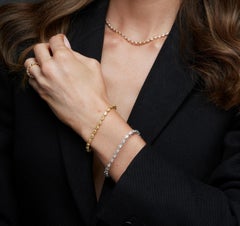 Bracciale tennis con diamanti a pera da 10,50 carati