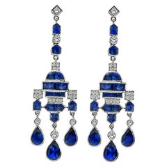 Ohrringe mit 10,50 Karat Saphir und 1,00 Karat Diamant