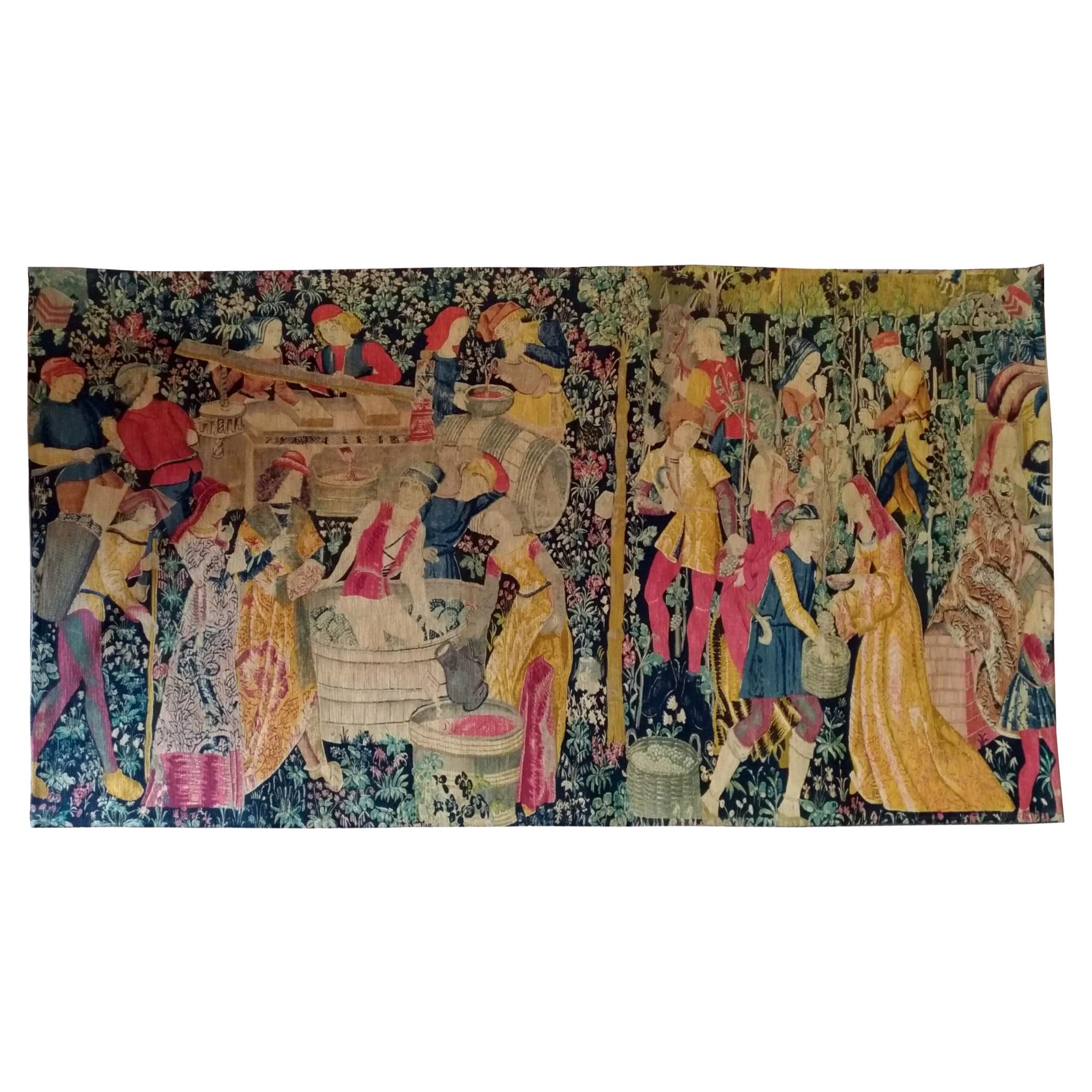 1051, 20th Century Handmade Printed Tapestry For Sale