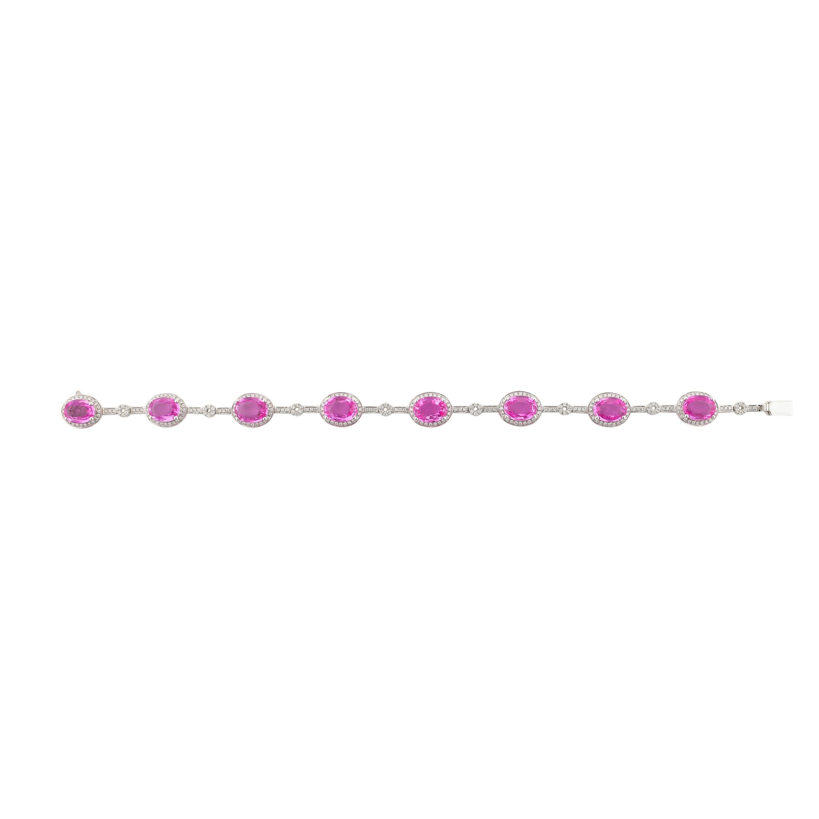 If you like to indulge in sweets, then you're definitely going to fall in love with 
 these candy like 'jelly-bean' sapphires! This particular bracelet showcases dazzling pink sapphires that are almost candy like! 

Designer pink sapphire bracelet
