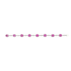 Sunita Nahata Pink Sapphire 10.51ct. Bracelet in 18KWG with Diamond.