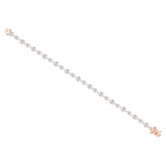 10.51 Ct Pear Oval Diamond Tennis Bracelet 18 Karat Rose Gold