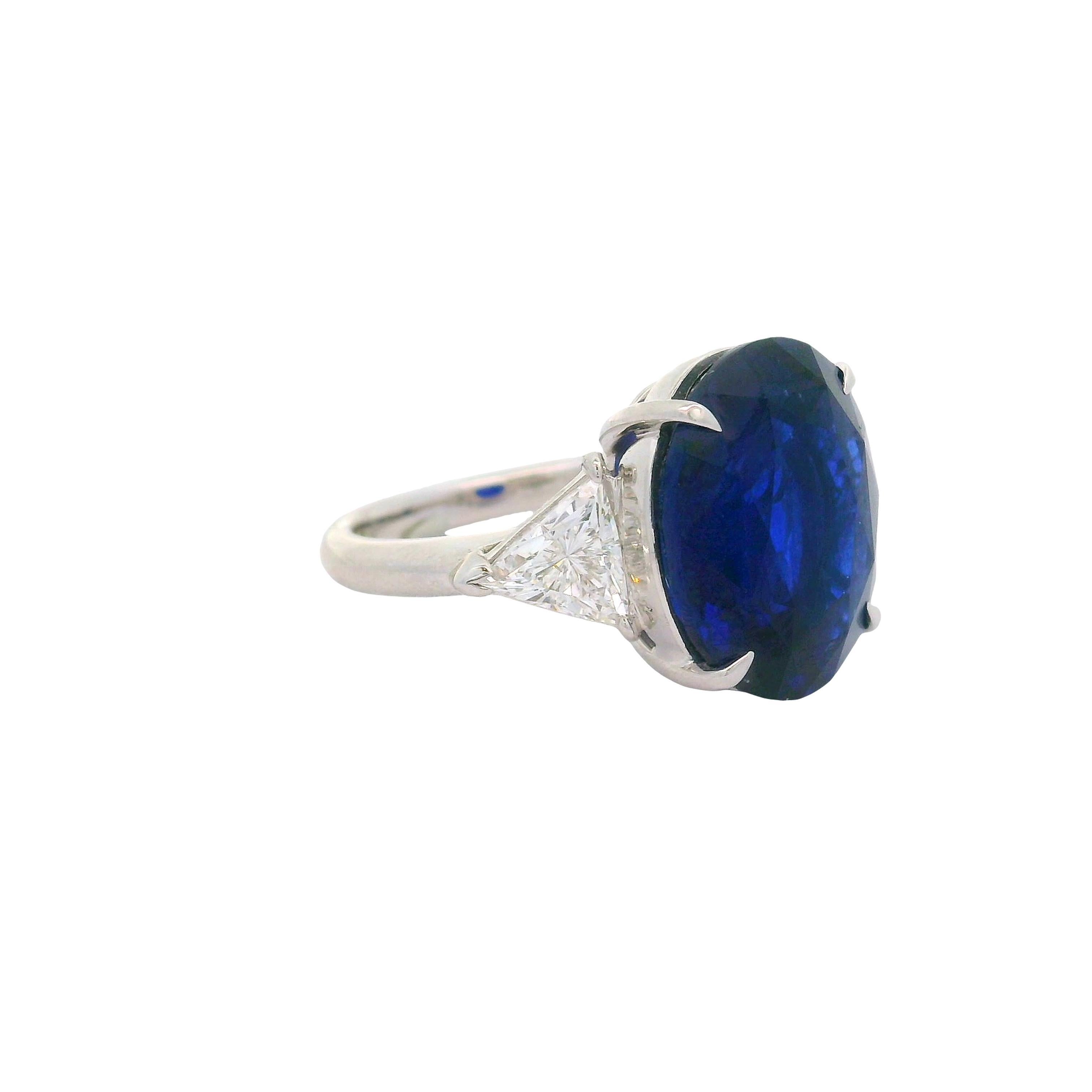 10,53 Karat  Royal-Blue Ceylon Sapphire Diamond Platinum Ring, GRS zertifiziert (Ovalschliff) im Angebot