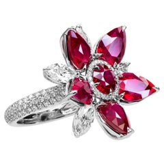 10,54 Carati Tondo Brilliante Dichiarazione Rubino Rosso Oro 18K Alta Gioielleria Supremazia
