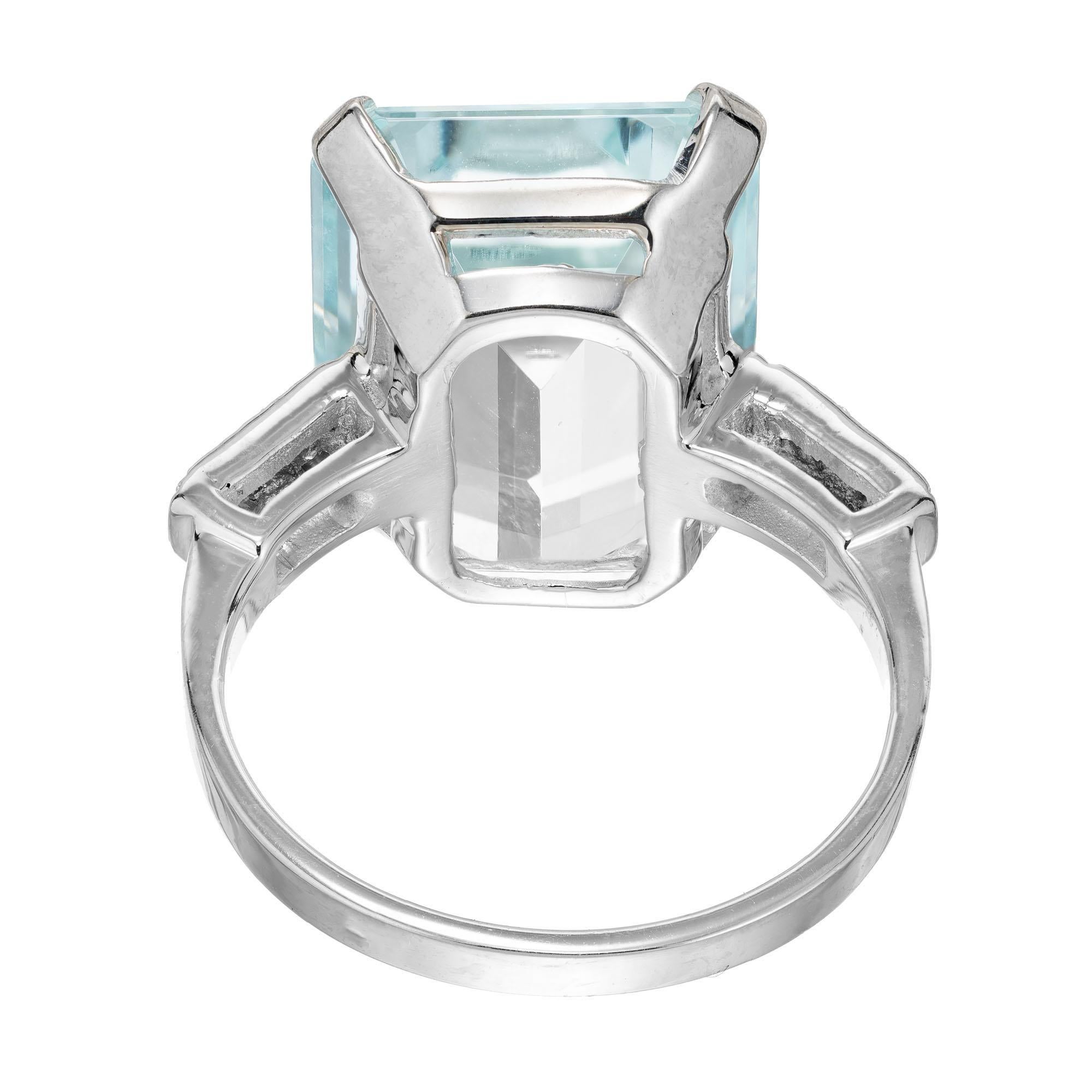 10.51 Aquamarine Diamond White Gold Cocktail Ring In Good Condition For Sale In Stamford, CT