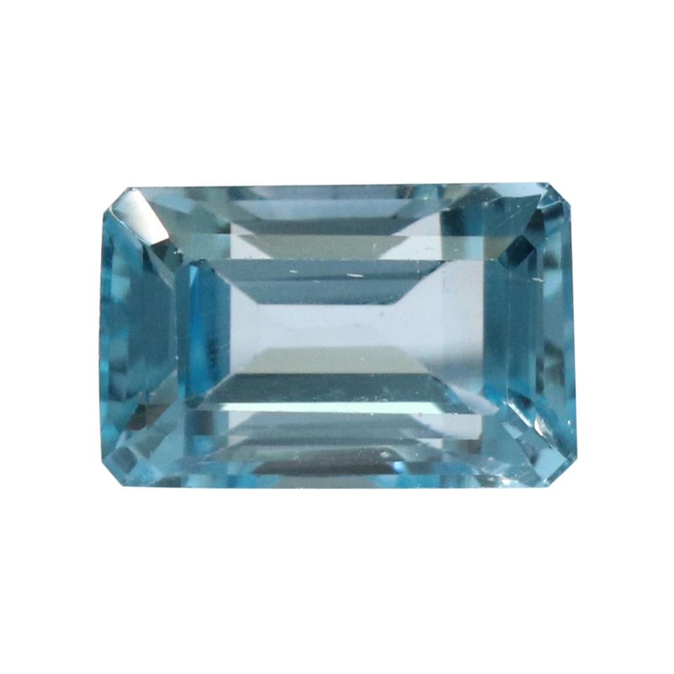 10.55 Carat Aquamarine Emerald-Cut Unset Loose 3-Stone Ring Gemstone For Sale