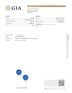 10.55 Carat GIA Certified Sapphire and Diamond Earrings