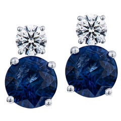 10.55 Carat GIA Certified Sapphire and Diamond Earrings