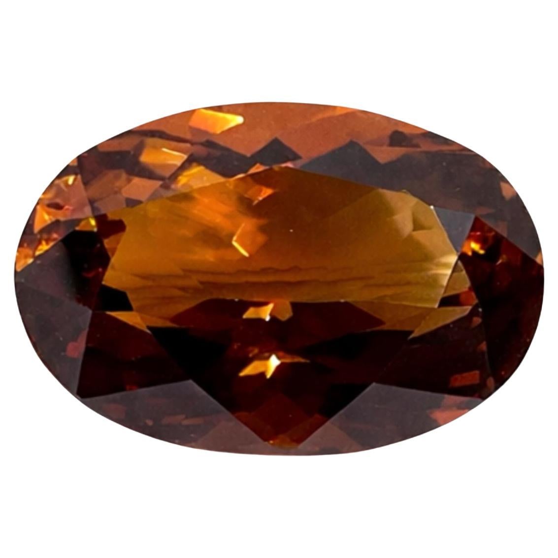 10,55 Karat Madeira Citrin Oval Facettiert Loser Edelstein