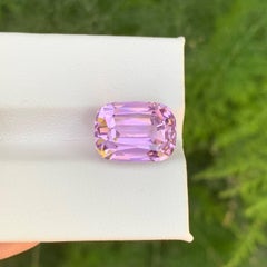 10.55 Carat Natural Loose Baby Pink No Heat Kunzite Cushion Cut Afghan Gemstone
