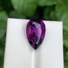 10.55 Carat Natural Loose Purple Amethyst Stone Pear Cut Brazilian Gemstone