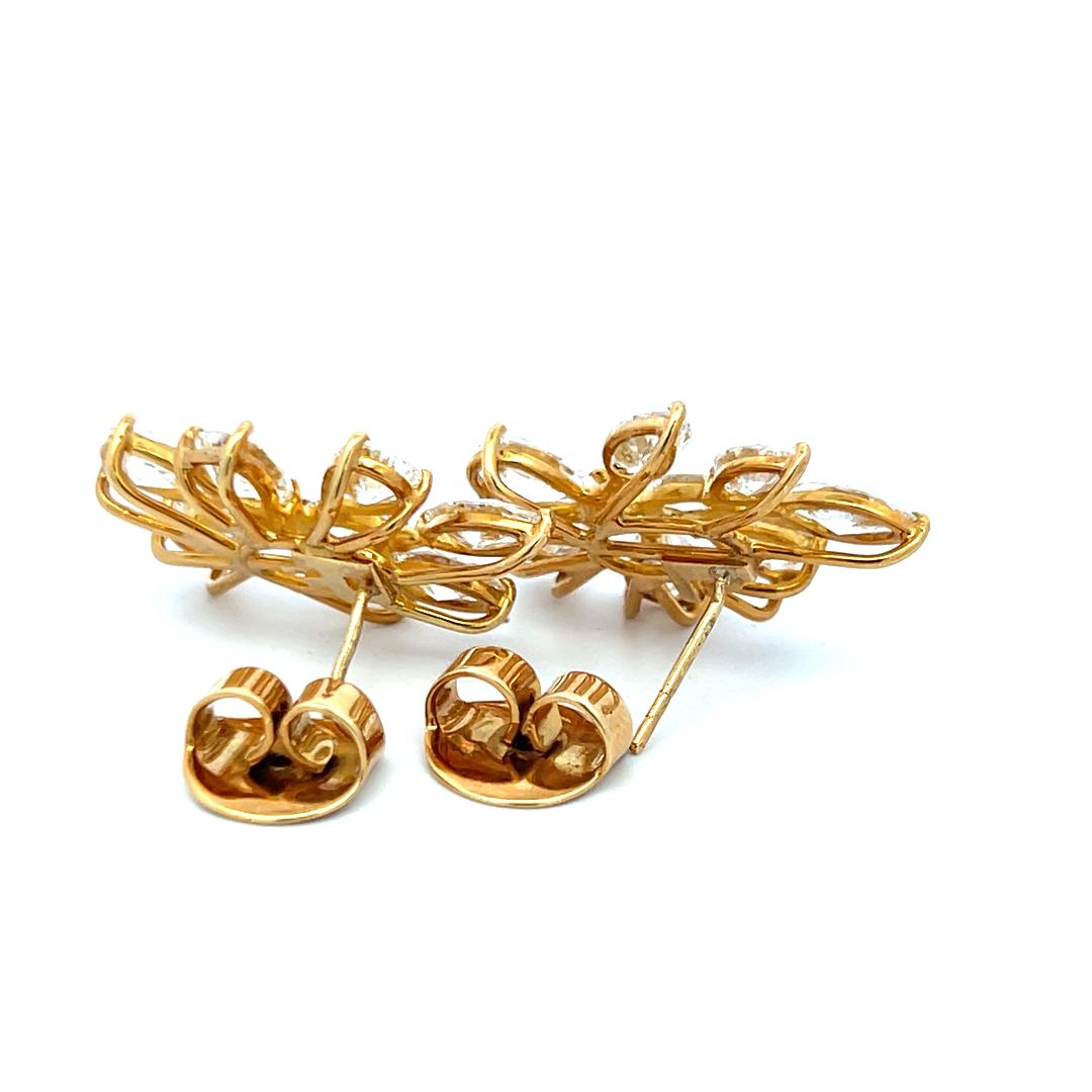 Boucles d'oreilles grappe 18 carats en forme de poire et en forme de marquise F VS et diamants 10,55 carats en vente 6