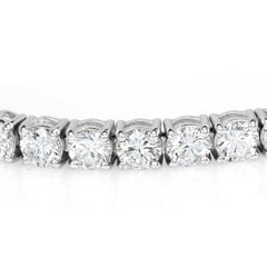 10.55 Carat Round Brilliant Cut Diamond Tennis Bracelet in 18 Karat White Gold