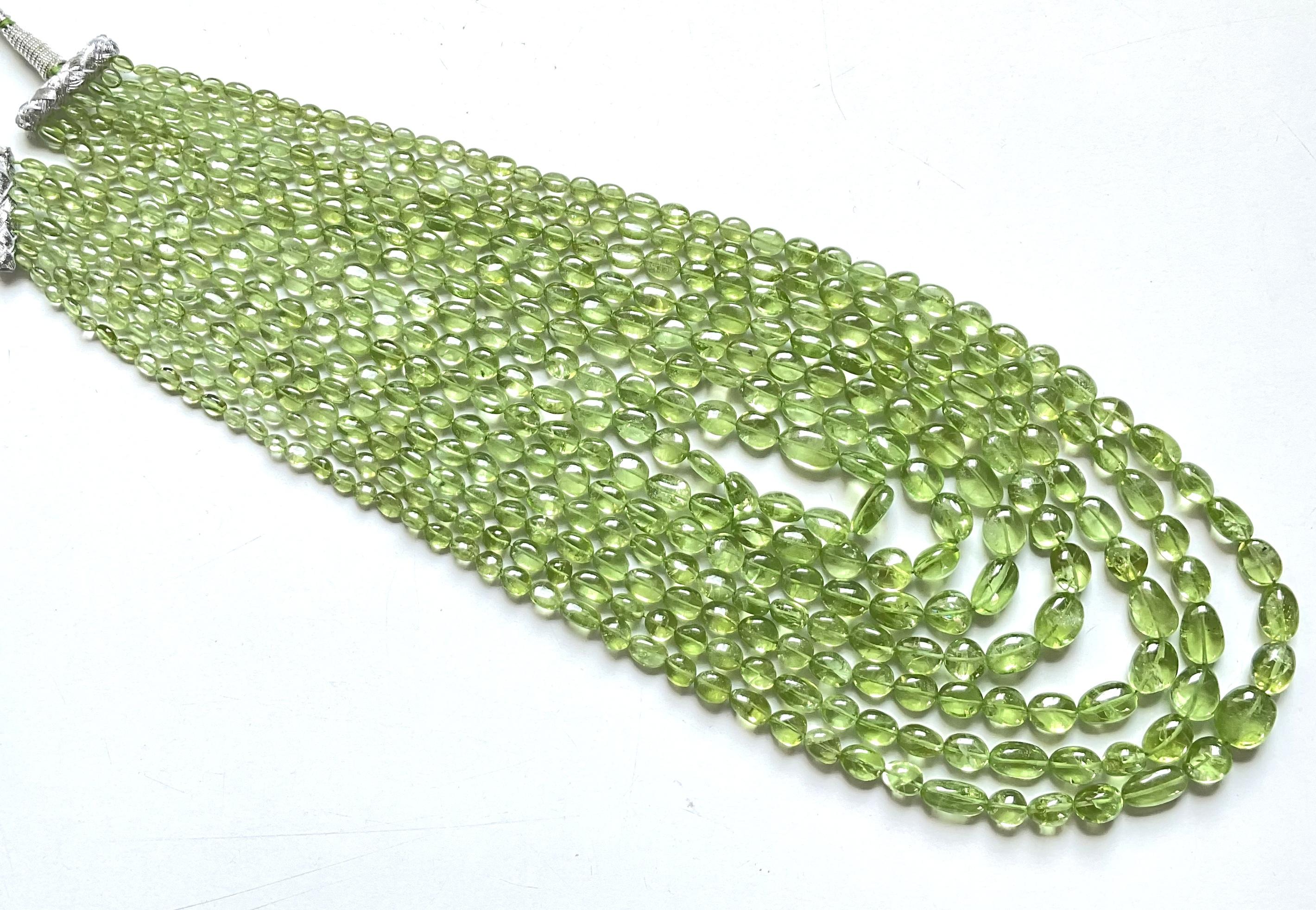Women's or Men's 1055.55 carat apple green peridot top quality plain tumbled natural necklace gem For Sale