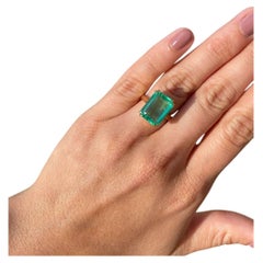 10.58 Carat Emerald Statement 18K White Gold Unparalleled Brilliance