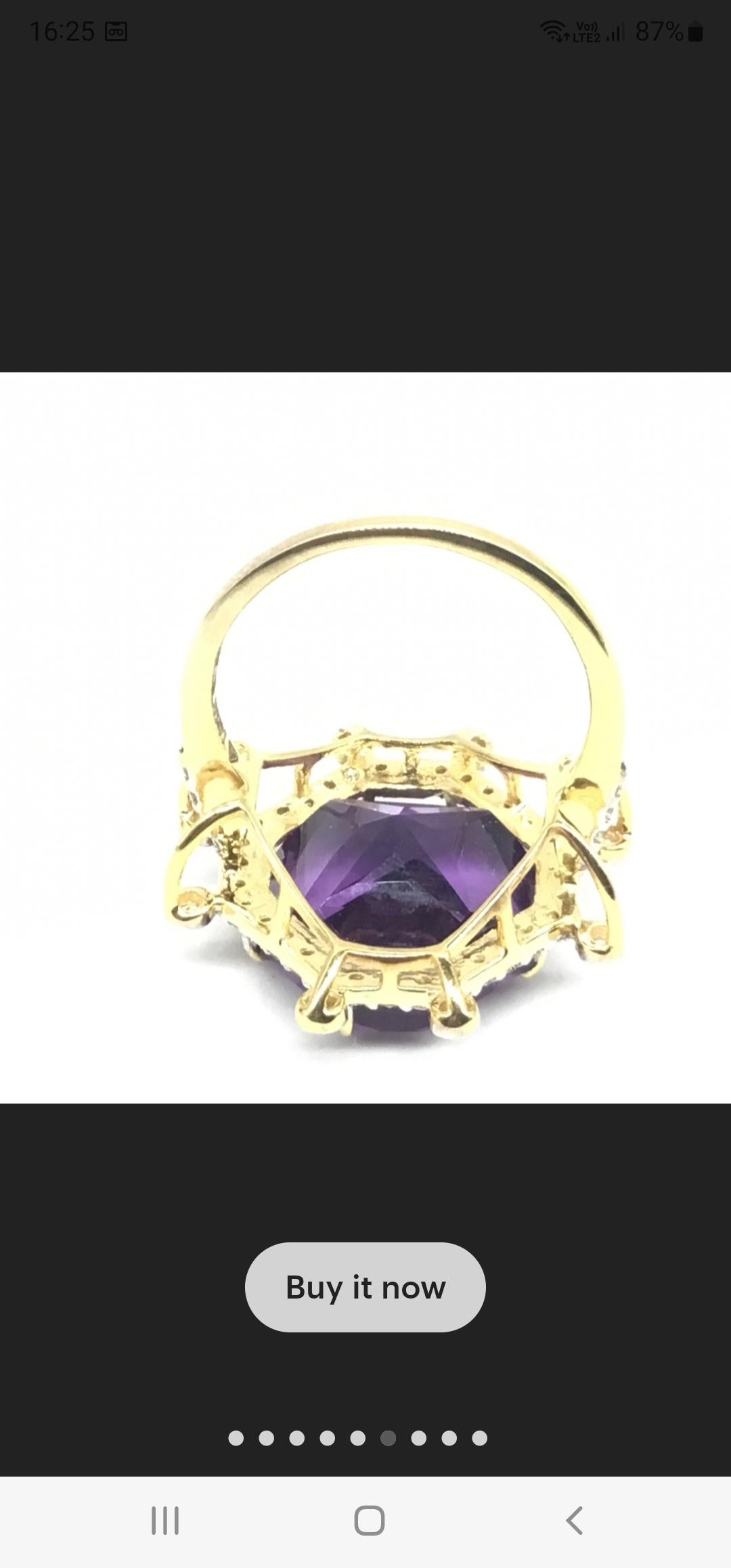 Taille émeraude Bague en or 14 carats avec améthyste de 10,58 carats et diamants de 0,48 carat en vente