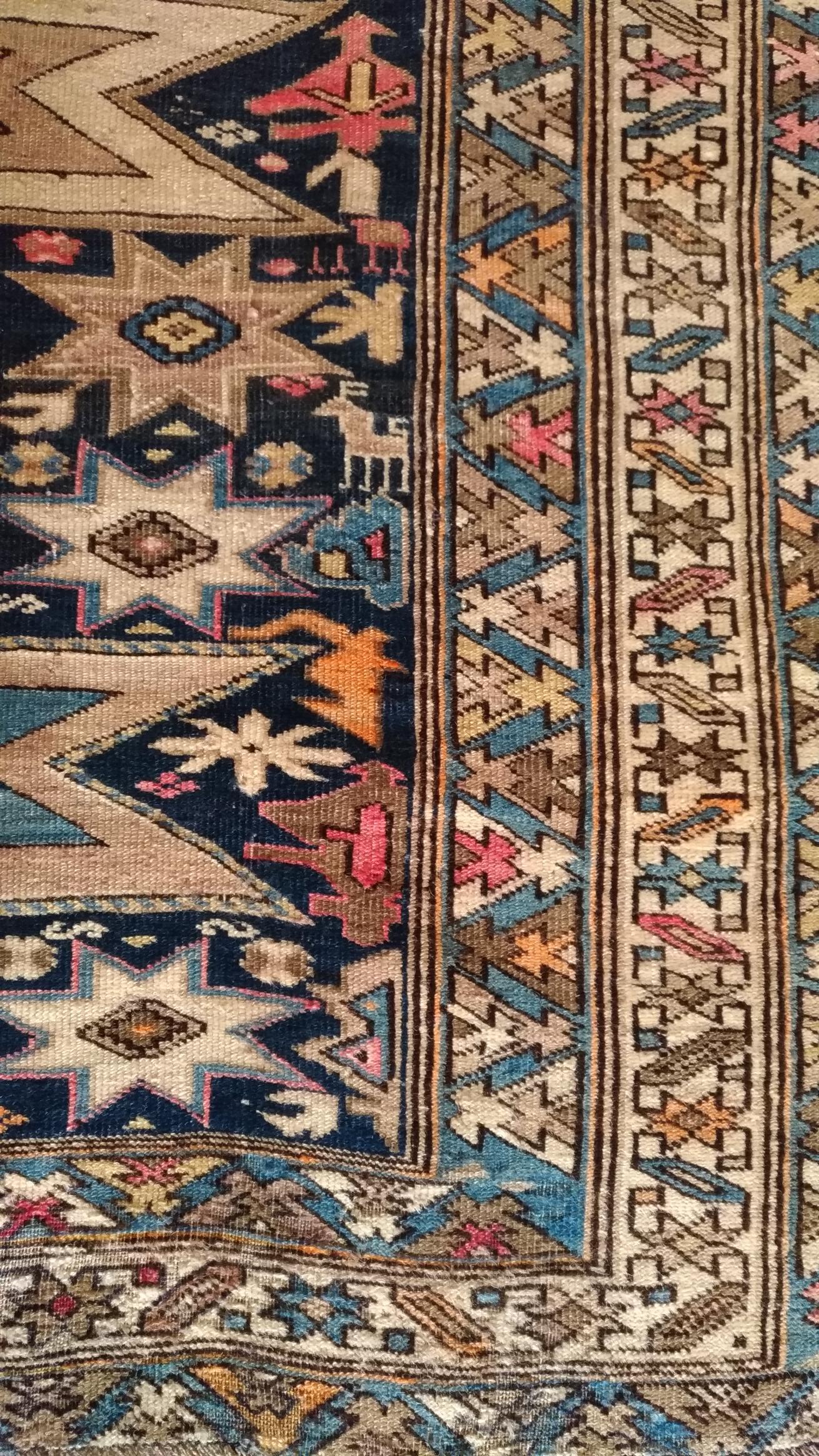 1059, Alfombra caucásica Shirvan Siglo XIX en Excelente estado para la venta en Paris, FR