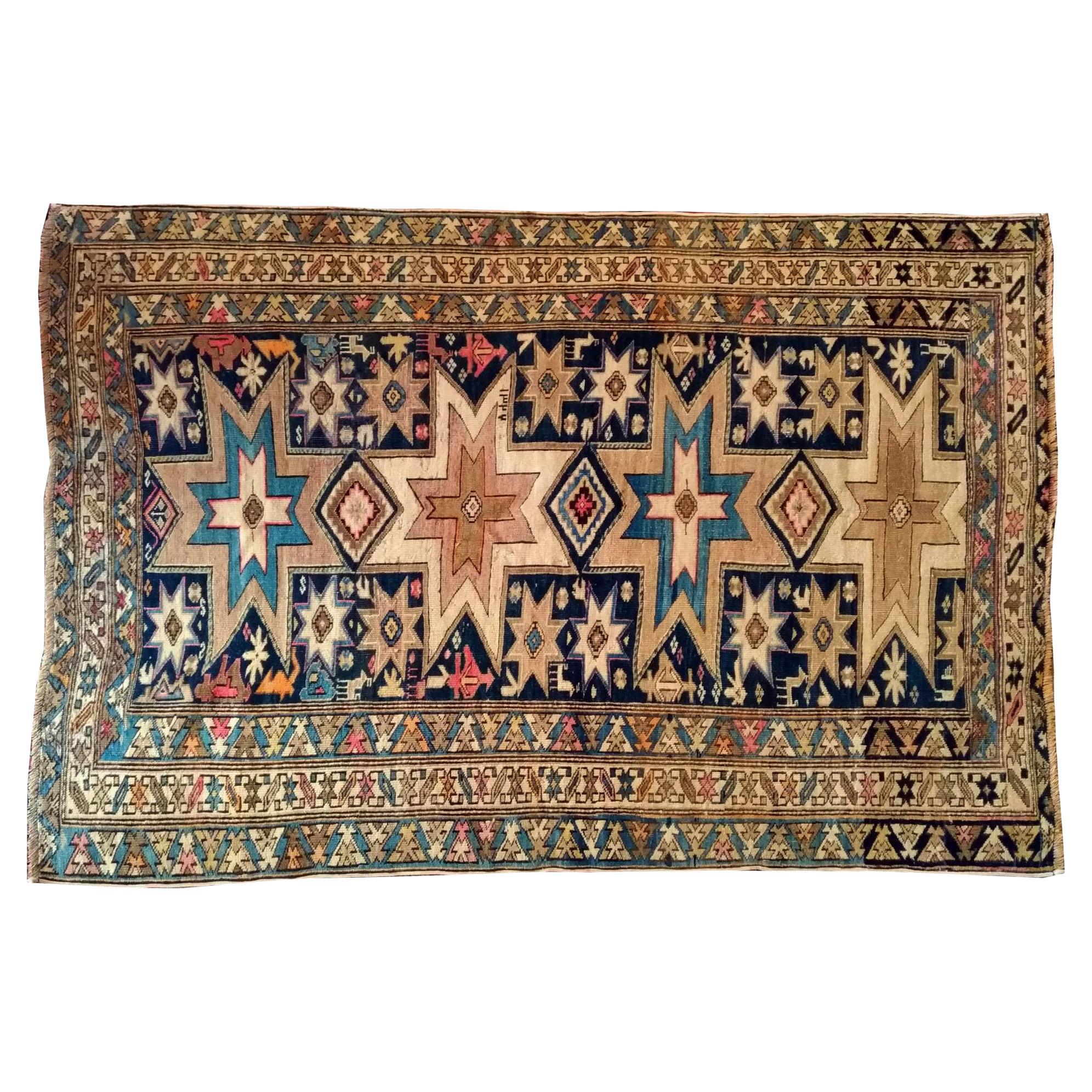 1059, Caucasian Shirvan Carpet 19th Century For Sale