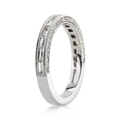 Alliance en or blanc 18k avec diamant taille baguette de 1,05ct