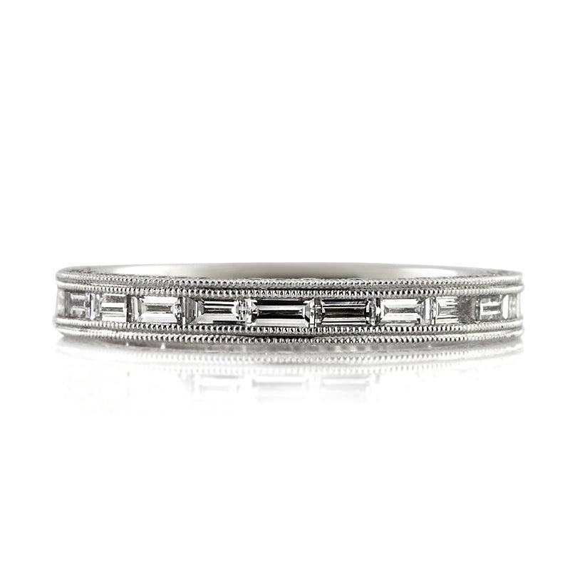 1.05ct Baguette Cut Diamond Wedding Band in 18k White Gold For Sale