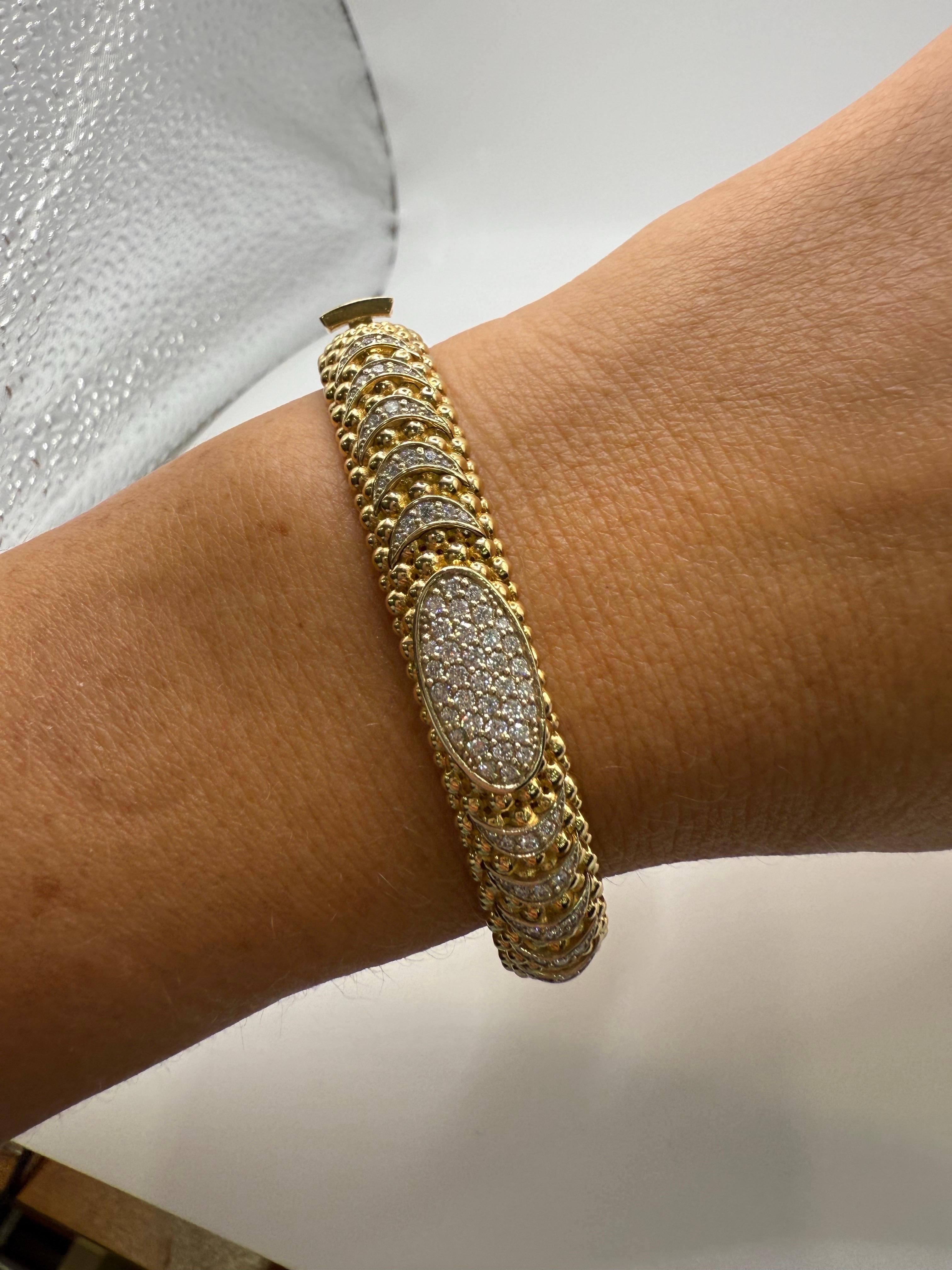 da uomo o donna Bracciale bangle con diamanti da 1,05 carati in oro 18KT in vendita