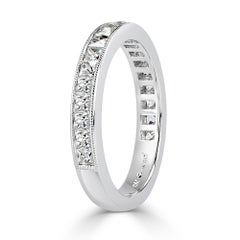 1.05ct French Cut Diamond Wedding Band in 18k White Gold