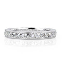 1.05ct French Cut Diamond Wedding Band in 18k White Gold