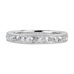 1.05ct French Cut Diamond Wedding Band in 18k White Gold