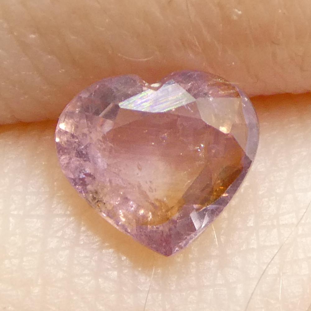Zaffiro rosa Padparadscha cuore 1,05ct dalla Tanzania non riscaldato in vendita 6