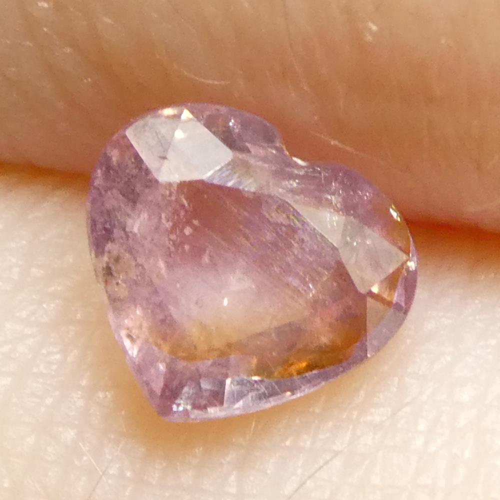 Zaffiro rosa Padparadscha cuore 1,05ct dalla Tanzania non riscaldato in vendita 7