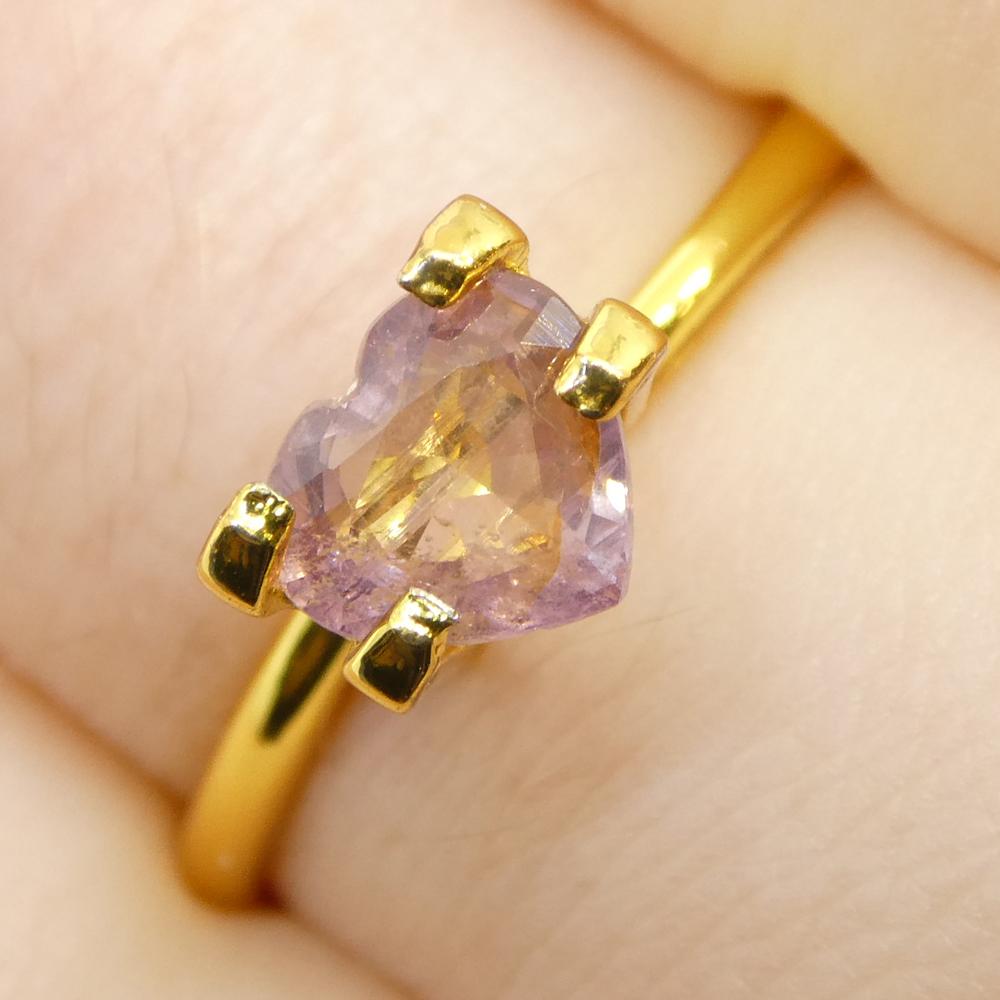 Descrizione:

Tipo di gemma: Zaffiro 
Numero di pietre: 1
Peso: 1,05 carati
Misure: 6,50 x 5,90 x 3,29 mm
Forma: Cuore
Stile di taglio Corona: Taglio brillante
Padiglione Stile di Taglio: Taglio a gradini 
Trasparenza: Trasparente
Chiarezza: