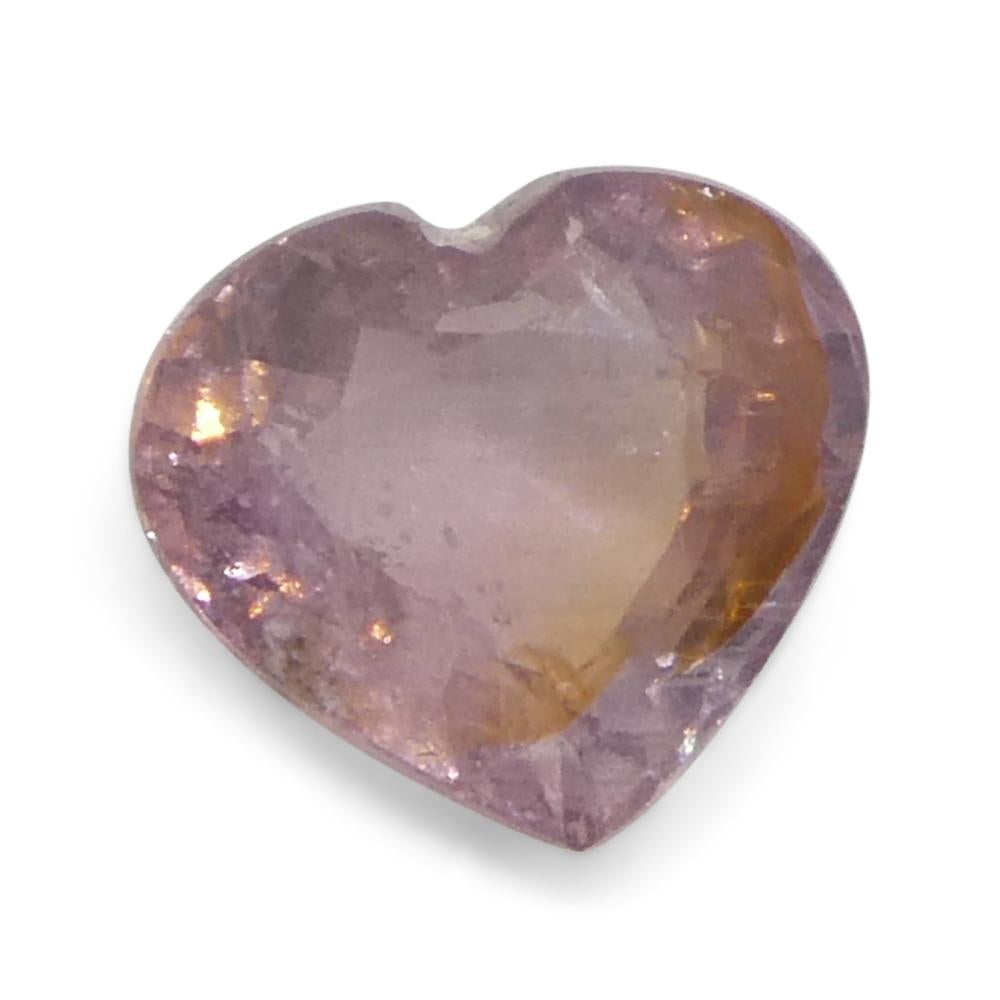 Zaffiro rosa Padparadscha cuore 1,05ct dalla Tanzania non riscaldato In condizioni Nuovo in vendita a Toronto, Ontario