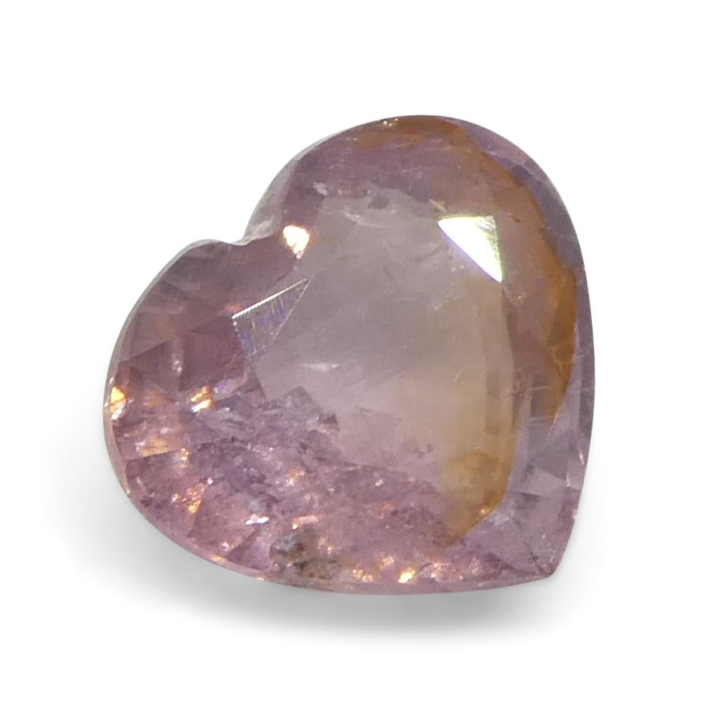 Zaffiro rosa Padparadscha cuore 1,05ct dalla Tanzania non riscaldato in vendita 2