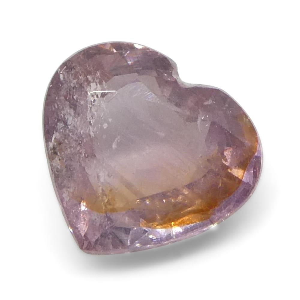 Zaffiro rosa Padparadscha cuore 1,05ct dalla Tanzania non riscaldato in vendita 3