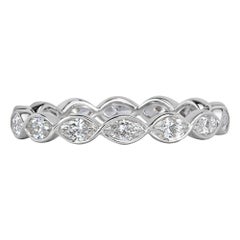 1.05ct Marquise Cut Diamond Bezel Set Eternity Band in 18k White Gold
