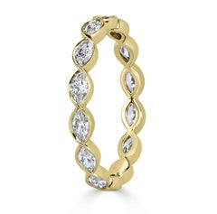 1,05ct Marquise Cut Diamond Bezel Set Eternity Band in 18k Gelbgold