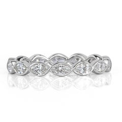 1.05ct Marquise Cut Diamond Bezel Set Eternity Band in Platinum