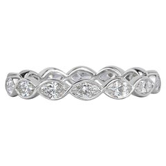 1.05ct Marquise Cut Diamond Bezel Set Eternity Band in Platinum