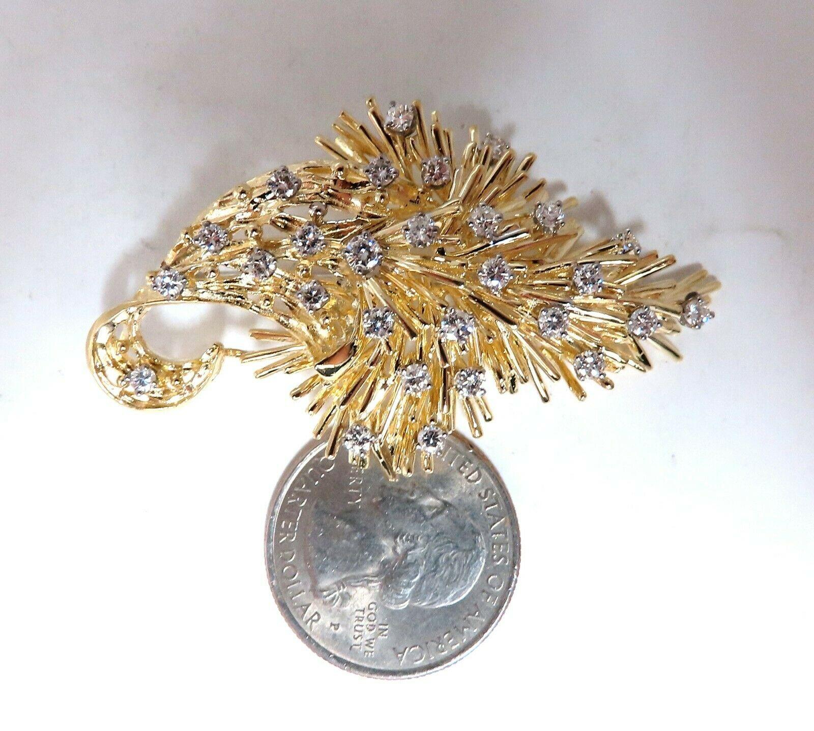 1.05 Carat Natural Diamonds Brooch Pin 18 Karat 1