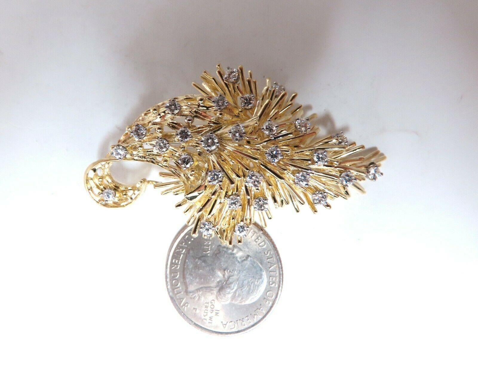 1.05 Carat Natural Diamonds Brooch Pin 18 Karat 2