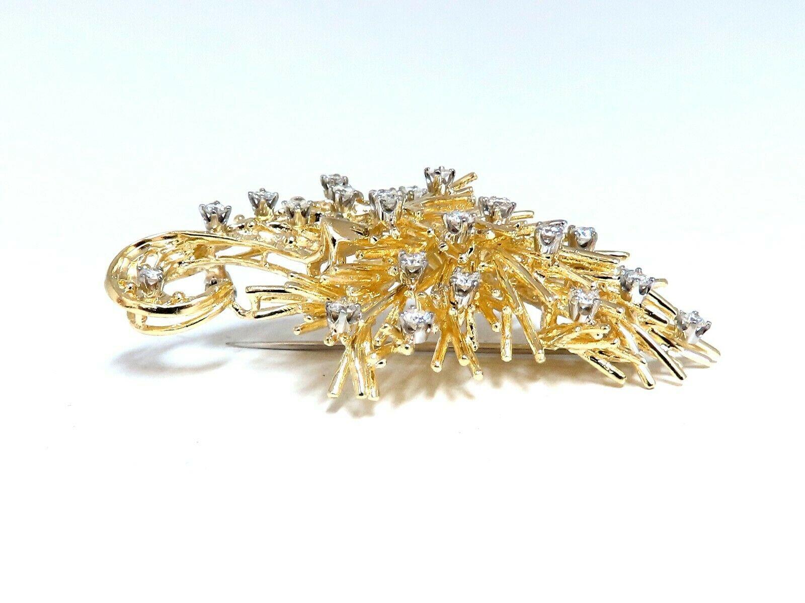 1.05 Carat Natural Diamonds Brooch Pin 18 Karat 3