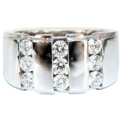1.05ct Natural Round cut Diamonds mens band 14kt Channel (9) Comfort Fit*