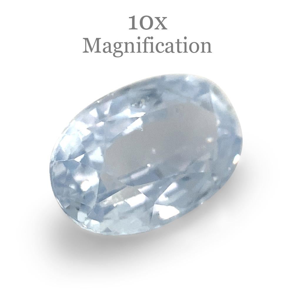 1.05ct Oval Icy Blue Sapphire from Sri Lanka Unheated For Sale 11
