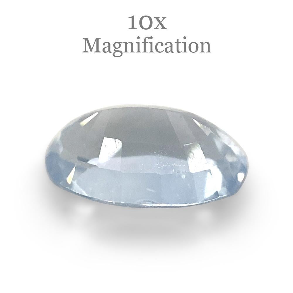 1.05ct Oval Icy Blue Sapphire from Sri Lanka Unheated In New Condition For Sale In Toronto, Ontario