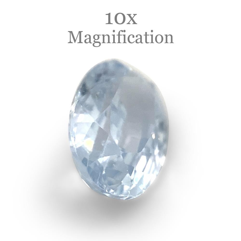 Women's or Men's 1.05ct Oval Icy Blue Sapphire from Sri Lanka Unheated For Sale