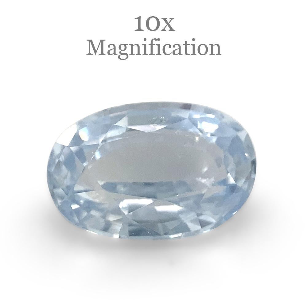 1.05ct Oval Icy Blue Sapphire from Sri Lanka Unheated For Sale 2