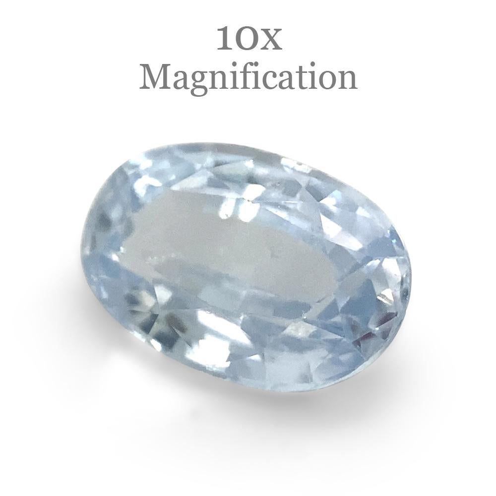 1.05ct Oval Icy Blue Sapphire from Sri Lanka Unheated For Sale 3