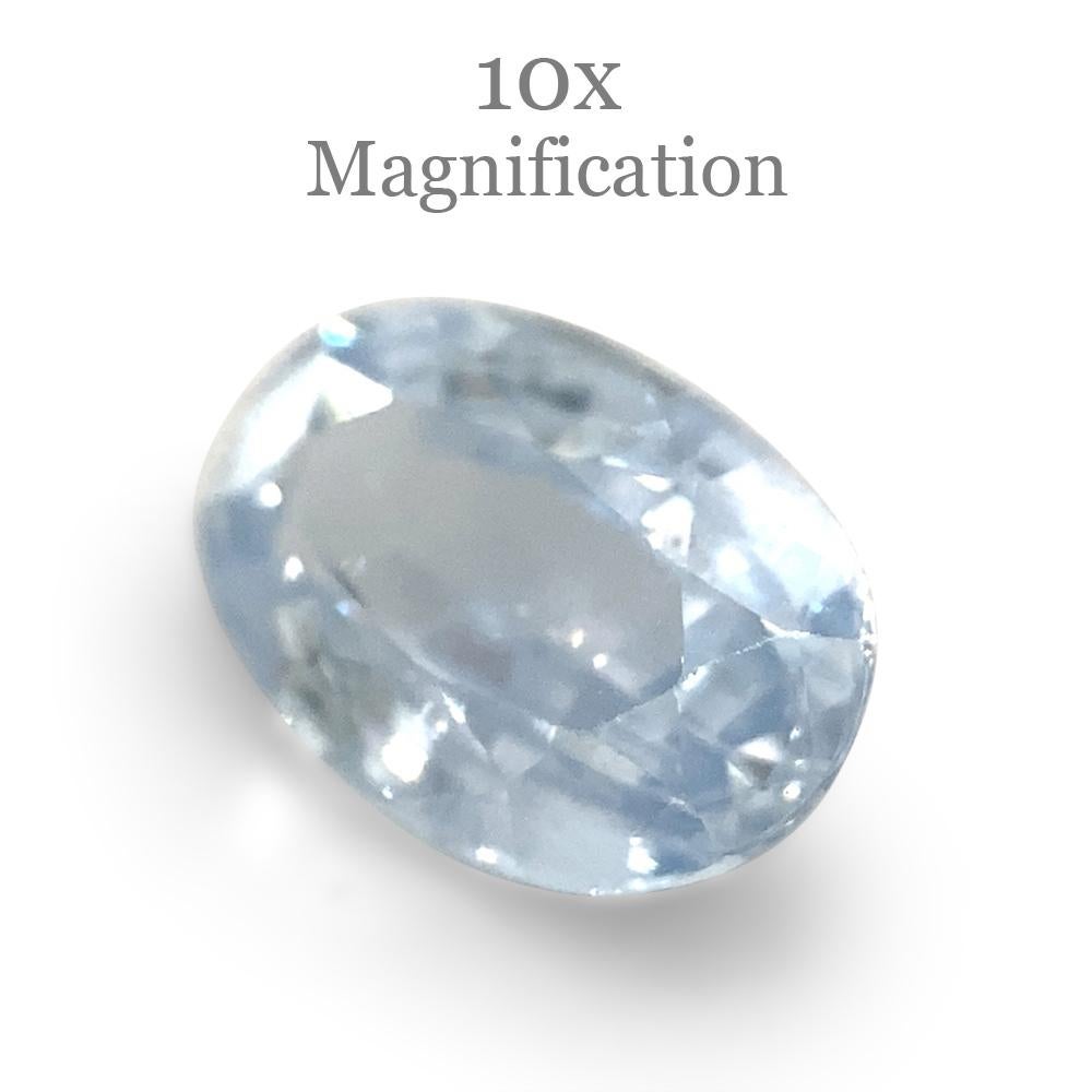 1.05ct Oval Icy Blue Sapphire from Sri Lanka Unheated For Sale 4