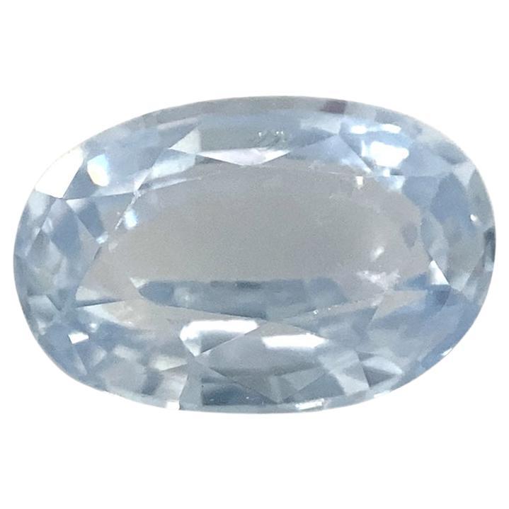 1.05ct Oval Icy Blue Sapphire from Sri Lanka Unheated For Sale